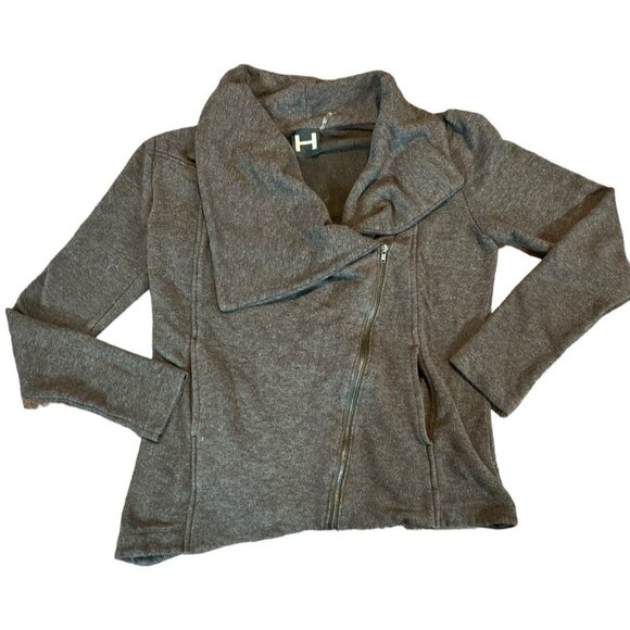 H By Bordeaux Womens Brown Asymmetrical Zipper Jacket - Picture 1 of 4